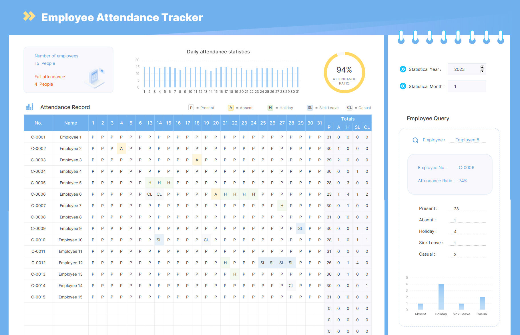 Employee Attendance Tracker preview